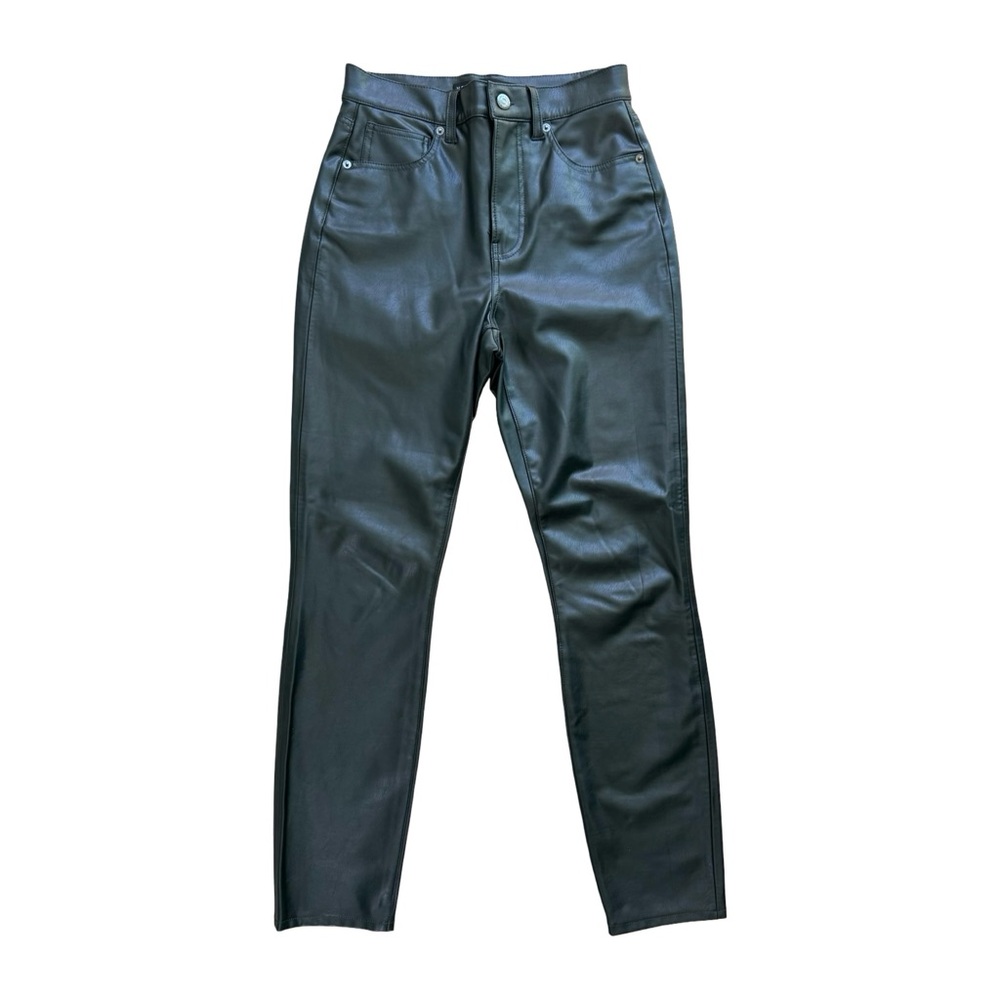 $328 New VERONICA BEARD Skinny Vegan Leather Pants Sz 27 Dark Green